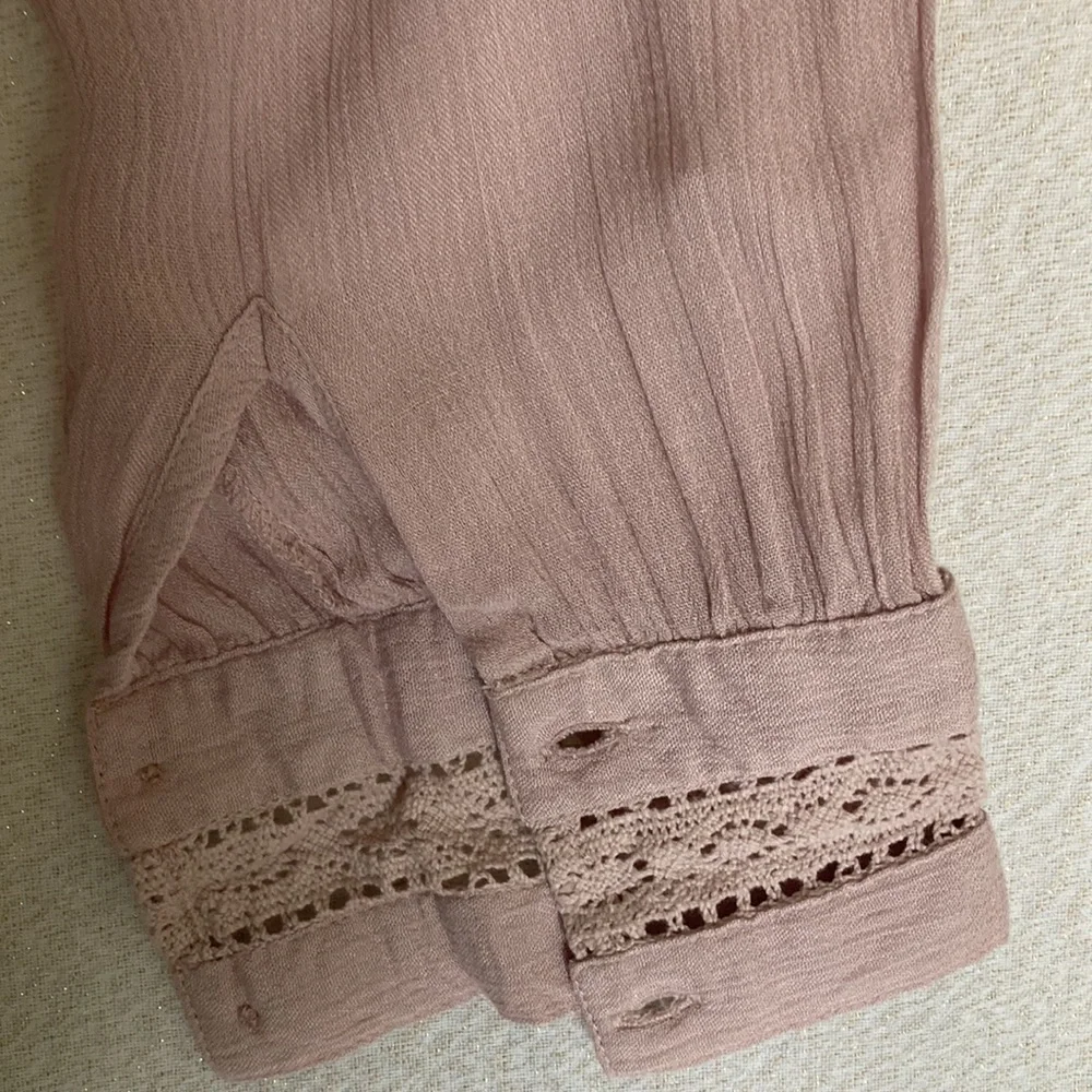 O’Neill Dusty rose button down top /blouse size XL - Picture 6 of 10